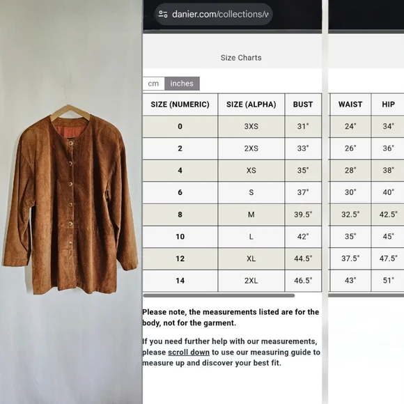 🇨🇦 Danier Leather Tobacco Brown Suede Button Long Coat Jacket - Picture 15 of 15